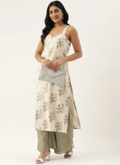 Cream Cotton N Olive Green Kurta Sets After Six Wear -ZariGrace Shop Cream Cotton N Olive Green Kurta Sets KSBS02102829 u