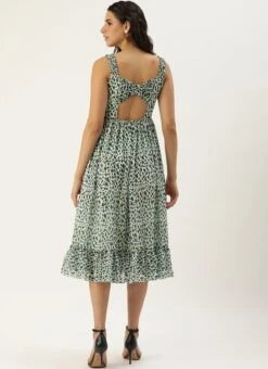 Cream Digital Printed Georgette Flared Dress Party Wear 13 Cream Digital Printed Georgette Flared Dress Party Wear -ZariGrace Shop Cream Digital Printed Georgette Flared Dress DRBS02209821 b