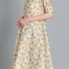 Cream Embroidered Kurta N Wide Leg Pant Festive Wear
