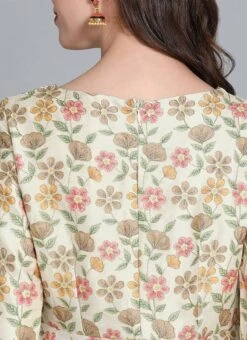 Cream Embroidered Kurta N Wide Leg Pant Festive Wear -ZariGrace Shop Cream Embroidered Kurta N Wide Leg Pant KSBS01911761 rrc2