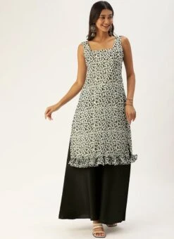 Cream N Black Georgette Digital Print Kurta Set After Six Wear 11 Cream N Black Georgette Digital Print Kurta Set After Six Wear -ZariGrace Shop Cream N Black Georgette Digital Print Kurta Set KSBS02104190 u