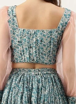 Skirt From Cream N Blue Printed Chinon Skirt Set After Six Wear -ZariGrace Shop Cream N Blue Printed Chinon Skirt Set IWBS02301022 rrc3