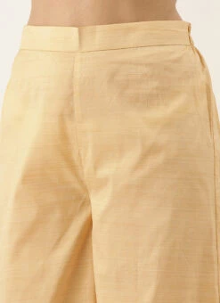 Cream Silk Cotton Sleeveless Palazzo Suit Party Wear -ZariGrace Shop Cream Silk Cotton Sleeveless Palazzo Suit KSBS02009906 rrc2