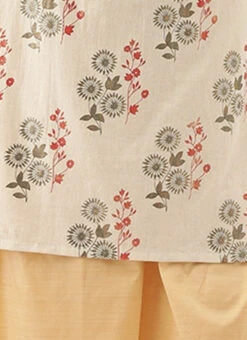 Cream Silk Cotton Sleeveless Palazzo Suit Party Wear -ZariGrace Shop Cream Silk Cotton Sleeveless Palazzo Suit KSBS02009906 rrc4