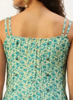 Dupatta From Cream And Blue Chinon Printed Gharara Set After Six Wear -ZariGrace Shop Cream and Blue Chinon Printed Gharara Set SLBS02302373 rrc3 1