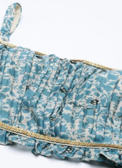 Bottom From Cream And Blue Printed N Embroidered Set After Six Wear -ZariGrace Shop Cream and Blue Printed N Embroidered Set IWBS02301010 rrc1