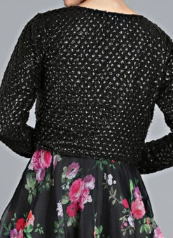 Black Digital Printed Gown With Jacket Party Wear 15 Black Digital Printed Gown With Jacket Party Wear -ZariGrace Shop Custom Made Black Digital Printed Gown with Jacket IWBS1809086 rrc2