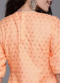 Peach Jacket Style Top And Bottom Festive Wear -ZariGrace Shop Custom Made Peach Jacket Style Top and Bottom KSBS01908661 rrc3