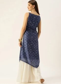 Dark Blue And Off White Kurta Gharara Set After Six Wear Festive Wear 13 Dark Blue And Off White Kurta Gharara Set After Six Wear Festive Wear -ZariGrace Shop Dark Blue And Off White Kurta Gharara Set KSBS02110868 b