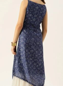 Dark Blue And Off White Kurta Gharara Set After Six Wear -ZariGrace Shop Dark Blue And Off White Kurta Gharara Set KSBS02110868 rrc3 1