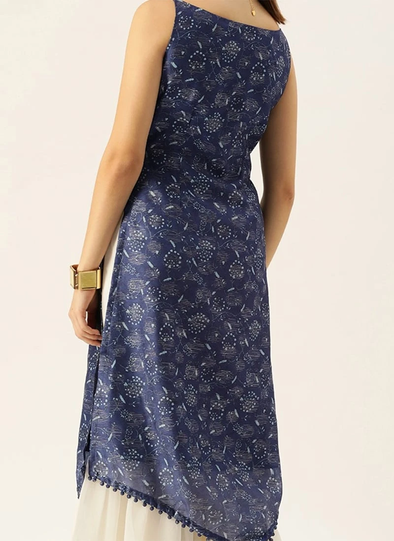 Dark Blue And Off White Kurta Gharara Set After Six Wear Festive Wear 9 Dark Blue And Off White Kurta Gharara Set After Six Wear Festive Wear - Image 7