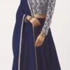 Dark Blue Georgette Embroidered Boat Neck Lehenga Festive Wear -ZariGrace Shop Dark Blue Georgette Embroidered Boat Neck Lehenga GHBS02203555 l