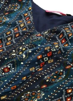 Dark Blue Printed Angarkha Gown Festive Wear 14 Dark Blue Printed Angarkha Gown Festive Wear -ZariGrace Shop Dark Blue Printed Angarkha Gown IWBS02110833 rrc1