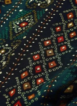 Dark Blue Printed Handkerchief Style Dress Festive Wear -ZariGrace Shop Dark Blue Printed Handkerchief Style Dress DRBS02110944 rrc2