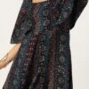 Dark Blue Printed Viscose Dress After Six Wear 1 Dark Blue Printed Viscose Dress After Six Wear -ZariGrace Shop Dark Blue Printed Viscose Dress DRBS02110828 l