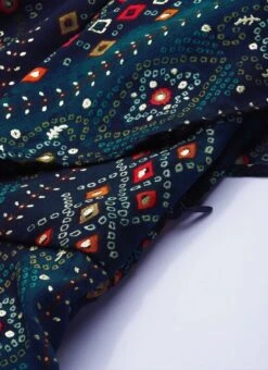 Dark Blue Printed Viscose Dress After Six Wear -ZariGrace Shop Dark Blue Printed Viscose Dress DRBS02110828 rrc2