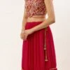 Dupatta From Dark Pink Embroidered Georgette Lehenga After Six Wear -ZariGrace Shop Dark Pink Embroidered Georgette Lehenga GHBS02211043 l