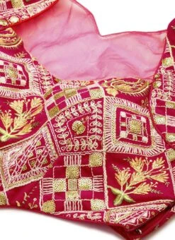 Dupatta From Dark Pink Embroidered Georgette Lehenga After Six Wear -ZariGrace Shop Dark Pink Embroidered Georgette Lehenga GHBS02211043 rrc1