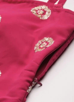 Top From Dark Pink Georgette Embroidered Gharara Set After Six Wear -ZariGrace Shop Dark Pink Georgette Embroidered Gharara Set IWBS02301145 rrc3