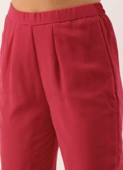 Bottom From Dark Pink Georgette Embroidered Gharara Suit Set After Six Wear -ZariGrace Shop Dark Pink Georgette Embroidered Gharara Suit Set SLBS02212480 rrc2