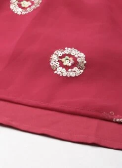 Top From Dark Pink Georgette Embroidered Gharara Suit Set After Six Wear -ZariGrace Shop Dark Pink Georgette Embroidered Gharara Suit Set SLBS02212480 rrc3 2