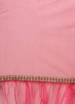 Bottom From Dark Pink Georgette Embroidered Gharara Suit Set After Six Wear -ZariGrace Shop Dark Pink Georgette Embroidered Gharara Suit Set SLBS02212480 rrc4