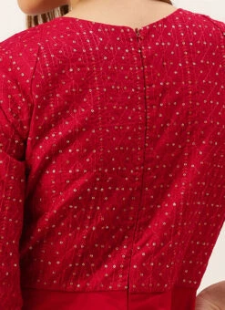 Dark Red Georgette Embroidered Layered Gown Party Wear 15 Dark Red Georgette Embroidered Layered Gown Party Wear -ZariGrace Shop Dark Red Georgette Embroidered Layered Gown IWBS02210984 rrc2