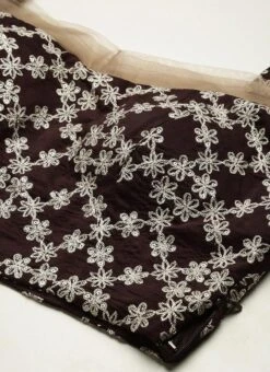 Dark Wine Muslin Sequins Lehenga Set Festive Wear -ZariGrace Shop Dark Wine Muslin Sequins Lehenga Set GHBS02210938 rrc1