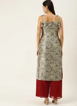 Digital Printed Kurta N Red Chanderi Pants Festive Wear 13 Digital Printed Kurta N Red Chanderi Pants Festive Wear -ZariGrace Shop Digital Printed Kurta N Red Chanderi Pants KSBS02109727 b