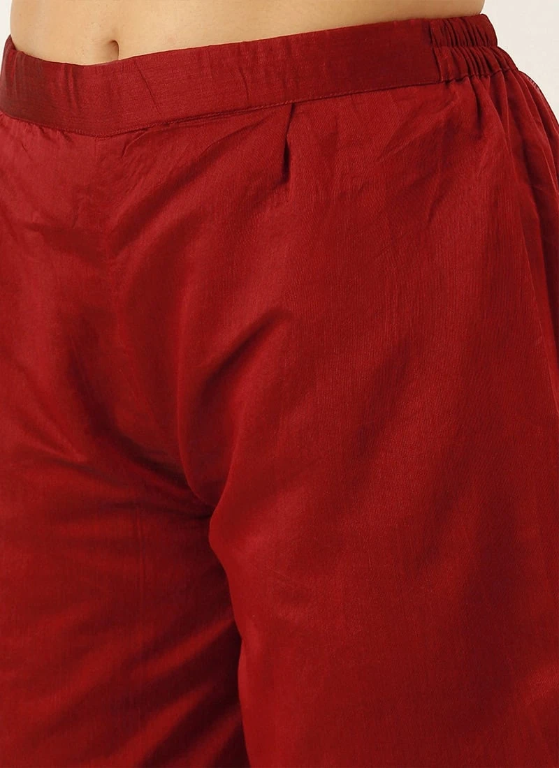 Digital Printed Kurta N Red Chanderi Pants Festive Wear 8 Digital Printed Kurta N Red Chanderi Pants Festive Wear - Image 6