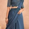 Dusty Blue Chinon Silk Ready Pleated Saree Party Wear 2 Dusty Blue Chinon Silk Ready Pleated Saree Party Wear -ZariGrace Shop Dusty Blue Chinon Silk Ready Pleated Saree SASKA36357301B l