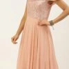 Dusty Pale Peach Embroidered Gown Party Wear -ZariGrace Shop Dusty Pale Peach Embroidered Gown IWBS02201258 l