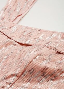 Dusty Pale Peach Embroidered Gown Party Wear -ZariGrace Shop Dusty Pale Peach Embroidered Gown IWBS02201258 rrc1