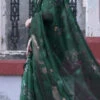 Dusty Rama Green Organza Printed Work Saree After Six Wear -ZariGrace Shop Dusty Rama Green Organza Printed Work Saree SASRIEV11 l