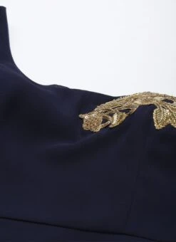 Embroidered Navy Blue Georgette Gown Festive Wear -ZariGrace Shop Embroidered Navy Blue Georgette Gown IWBS02201271 rrc1