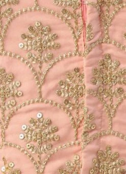 Embroidered Pink Organza Round Neck Style Blouse Party Wear -ZariGrace Shop Embroidered Pink Organza Round Neck Style Blouse BLBS02305209 rrc3