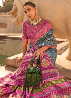 Firozi Art Silk Printed Saree Festive Wear 9 Firozi Art Silk Printed Saree Festive Wear -ZariGrace Shop Firozi Art Silk Printed Saree SASLI21891066 b