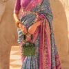 Firozi Art Silk Printed Saree Festive Wear -ZariGrace Shop Firozi Art Silk Printed Saree SASLI21891066 l