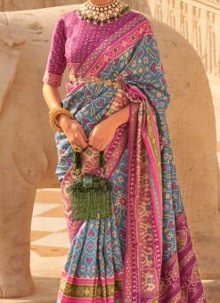 Firozi Art Silk Printed Saree Festive Wear