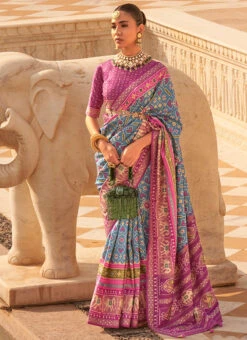 Firozi Art Silk Printed Saree Festive Wear 8 Firozi Art Silk Printed Saree Festive Wear -ZariGrace Shop Firozi Art Silk Printed Saree SASLI21891066 u