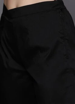 Foil Printed Black Rayon Kurta Wide Leg Pant Set After Six Wear -ZariGrace Shop Foil Printed Black Rayon Kurta Wide Leg Pant Set KSBS01908699 rrc2