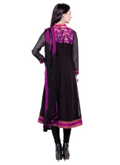 Georgette Black Embroidered Anarkali Suit Party Wear -ZariGrace Shop Georgette Black Embroidered Anarkali Suit SLMNC1682 b