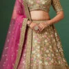 Gold Embroidered And Hand Work Art Silk Umbrella Lehenga Wedding Wear -ZariGrace Shop Gold Embroidered and Hand work Art Silk Umbrella Lehenga GHMKNS1178501 l