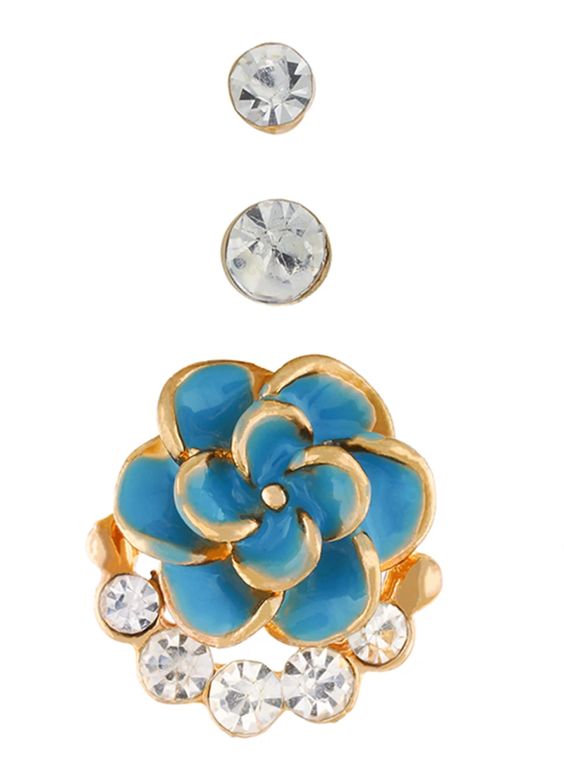 Gold N Blue Studs 3 Gold N Blue Studs