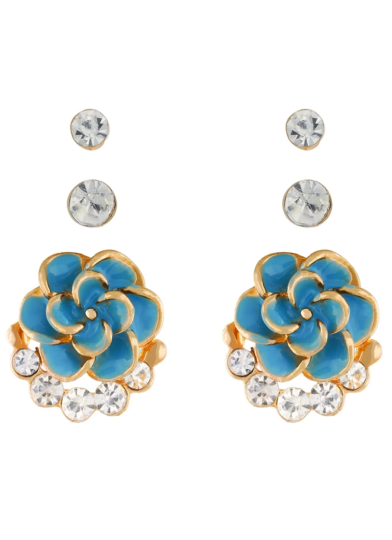 Gold N Blue Studs 4 Gold N Blue Studs - Image 2