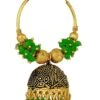 Gold N Green Jhumka Earrings Festive Wear -ZariGrace Shop Gold N Green Jhumka Earrings ERMPF9062 l