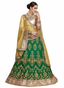 Green Art Silk A Line Lehenga Party Wear -ZariGrace Shop Green Art Silk A Line Lehenga GHSSITA21208 u