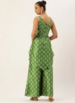 Top From Green Art Silk Digital Printed Co Ords Set After Six Wear -ZariGrace Shop Green Art Silk Digital Printed Co Ords Set IWBS02210899 b