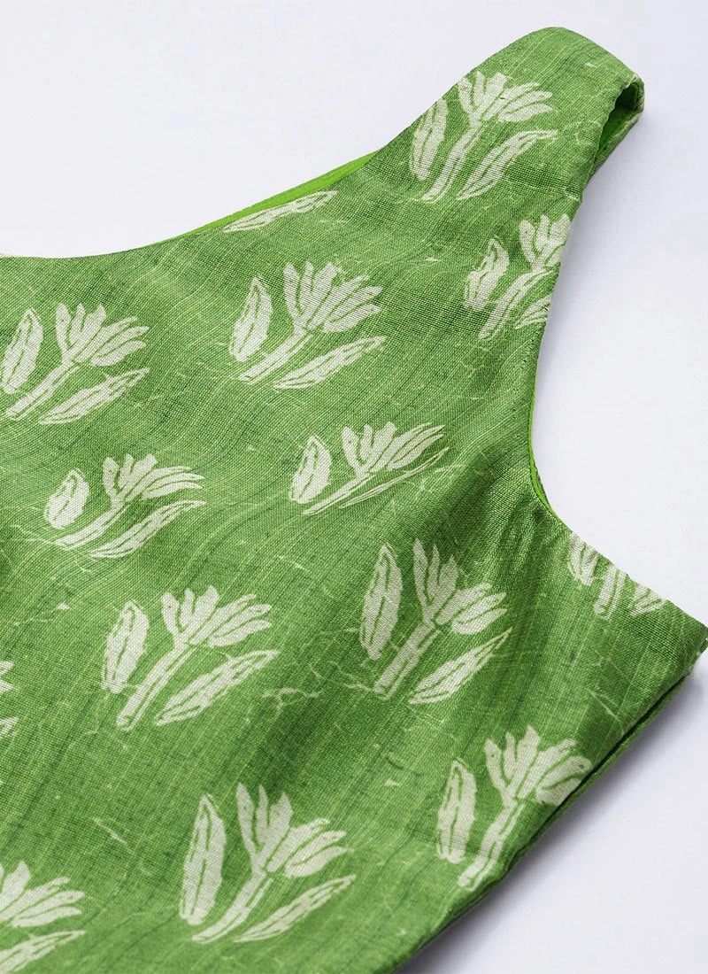 Bottom From Green Art Silk Digital Printed Co Ords Set After Six Wear 7 Bottom From Green Art Silk Digital Printed Co Ords Set After Six Wear - Image 5