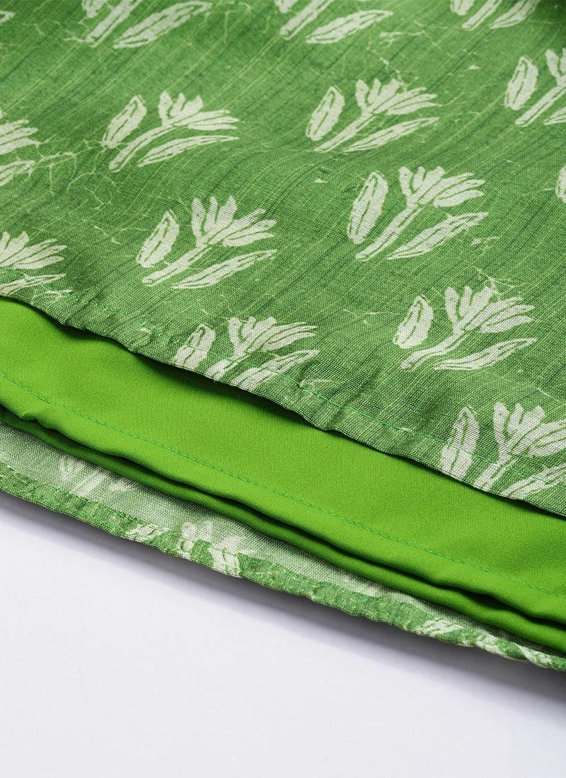 Bottom From Green Art Silk Digital Printed Co Ords Set After Six Wear 10 Bottom From Green Art Silk Digital Printed Co Ords Set After Six Wear - Image 8